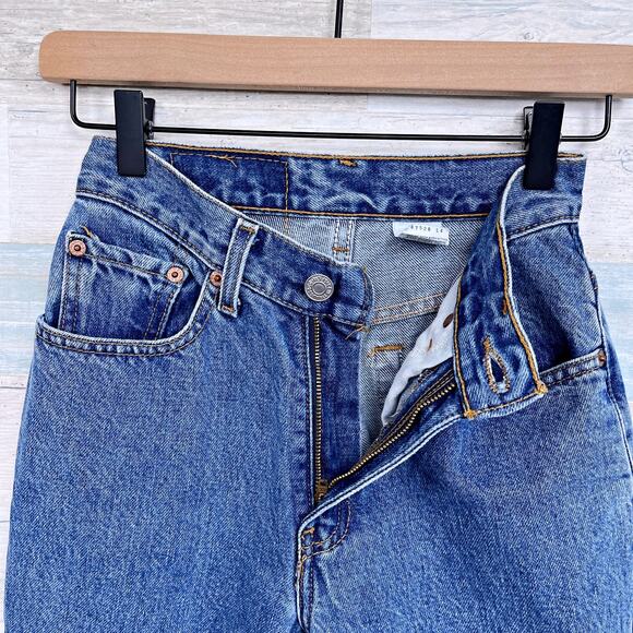 Levis Vintage 512 Slim Straight Jeans Blue Medium Wash Womens Juniors 1 24x30.5 - Picture 3 of 7